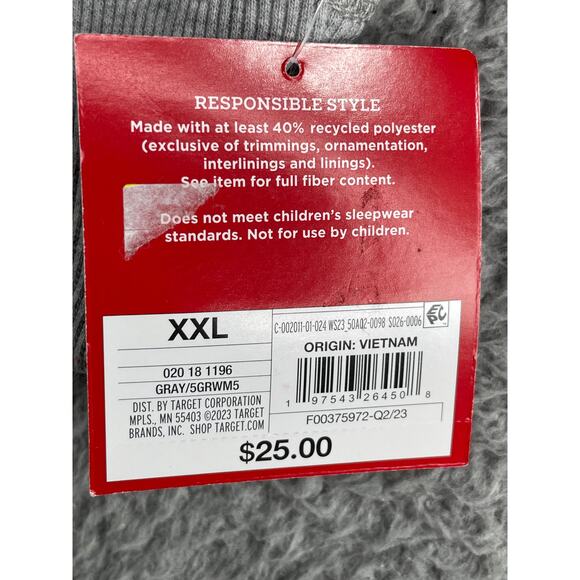 Wondershop Target Christmas Sweatshirt Womens XXL 2XL Grey Holiday Spirit NWT - Picture 3 of 8